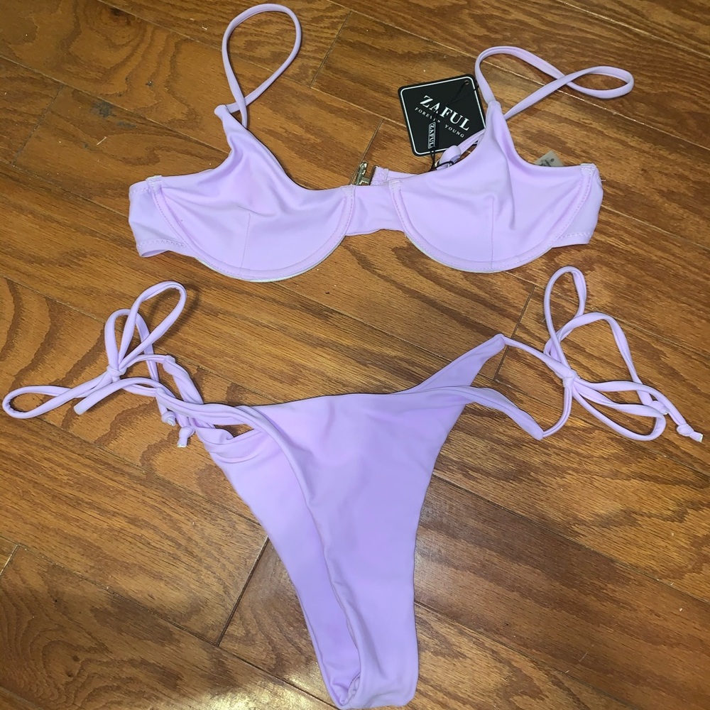 Zaful Lavendar 2 piece swimsuit